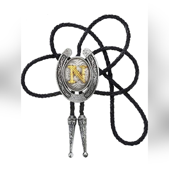 Letter Initial letter 40" bolo tie.  ALL LETTERS AVAILABLE ASK 4 YOUR LETTER - Picture 4 of 7